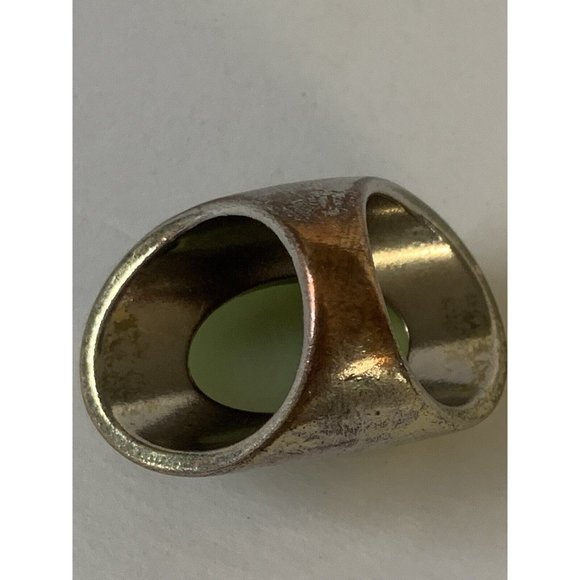 Vintage Green Chalcedony statement Ring - Picture 2 of 14